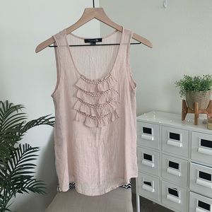 🪴$5/25🪴 Pink Pearl Ruffle Tiered Tank Top Sleeveless Blouse F21 Small